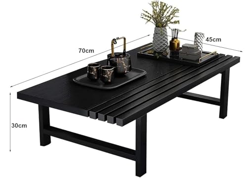 Image of Premium 70-cm Long Japanese Style Low Height Floor Meditation /Coffee /Tea Table for Living Room, Bedroom, Balcony, Small Floor Study /Laptop Table. (Black)