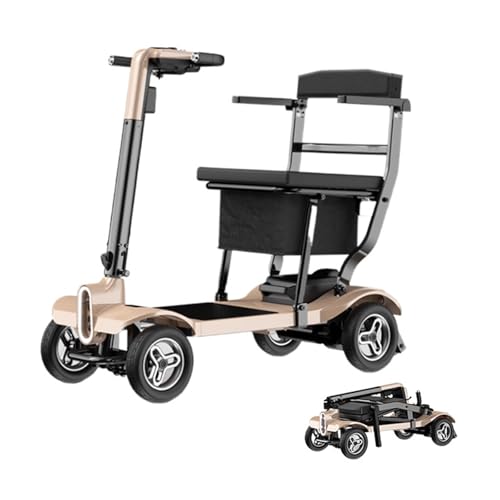 4-Rad-Elektromobil,Tragbares Reisemobil,Zusammenklappbares Elektromobil,Elektromobil Für Erwachsene,Rahmen Wiegt Nur 16,8 Kg (37 Lbs),Trägt Sicher 125 Kg (275 Lbs) 10Ah