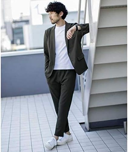 Amazon ナノ ユニバース メンズ Nano Universe Web限定 カットジョーゼットストレッチセットアップ カーキ S スーツ ビジネスウェア 通販