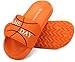 INMINPIN Kids Boys Girls Ball Sprots Slides Sandals Ultra Comfortable Beach Pool Shower Shoes House Slide Indoor Outdoor for Sports Fan,Basketball Solid Orange,1 Big Kid