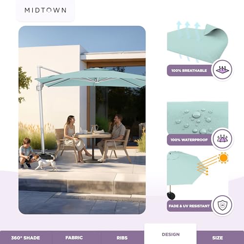 Image of Midtown Umbrellas Grande Square - 9 x 9 Ft Cantilever Umbrella