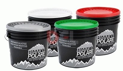 Rivestimento Elastico per Tetti Vernice Acrilica per tetti impermeabilizzante Bianco Grigio Rosso Verde 20kg (BIANCO)