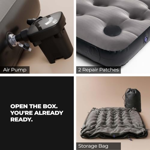 Image of Lifelong Dual Air Mattress with Inflatable Pump|22cm Raised Thick Inflatable Bed for Home|200kg Comfort Support| Inflatable Air Bed with 2Repair Patch| Bed for Guest, Home,Camping & Travel (LLAMB02)