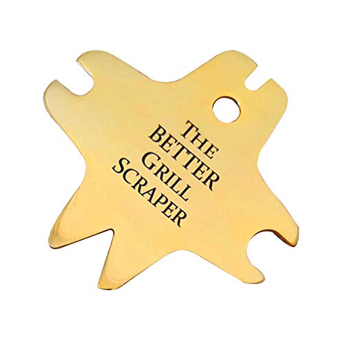 CLIUS Tool Stainless Steel Barbecue Outdoor Picnic With Bottle Opener Camping Griddle Cleaner Grate Home Use Portable Universal Cleaning(Gold)
