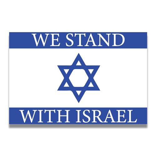Image of Magnet Me Up We Stand with Israel Israeli Flag Magnet Decal, 4x6 Inches, Blue and White, Heavy Duty Automotive Magnet for Car, Truck, SUV, or Any Other Magnetic Surface