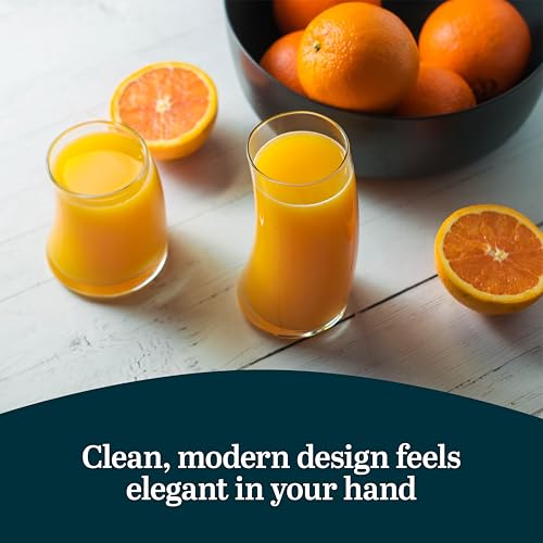 image for Libbey Swerve Drinking Glasses Set of 16, Dishwasher Safe, Chip Resist