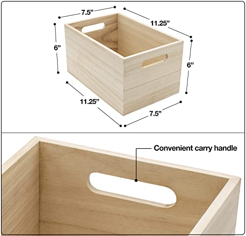 Sorbus Unfinished Wood Crates - Organizer Bins, Wooden Box For Pantry Organizer Storage, Closet, Arts & Crafts, Cabinet Organizers, Containers For Organizing (2 Pack) #TOP4