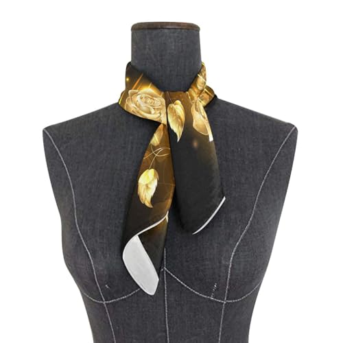 Women Silk Scarf Hair Wrap Stole Square Scarves Shawl Chiffon Headscarf3