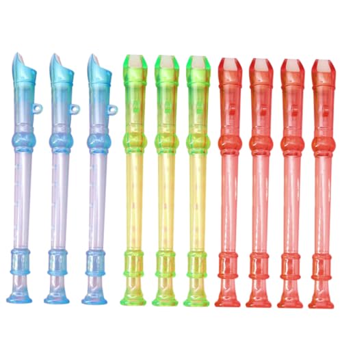 Mikinona Children's Early Education Flute 10pcs Simple Clarinet Instruments for Music Recorder Random