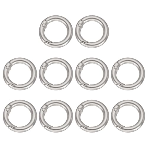 uxcell 10 Pcs Crochets ressort rond 15.8mm nickel mat