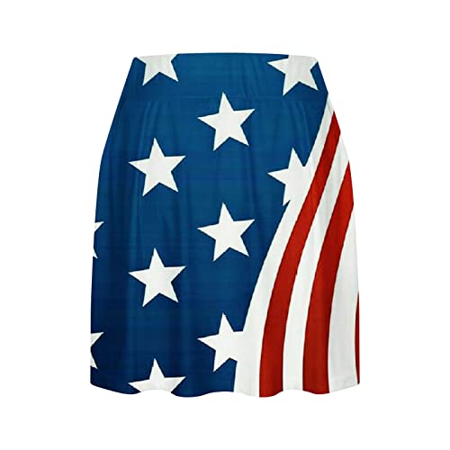 Swimming Shorts For Women High Waist Women Independence Day Shorts Cheerleading Skorts Usa Flag Stars Stripes Skorts July 4Th Shorts Summer Beach Lightweight Dark Blue L #TOP4