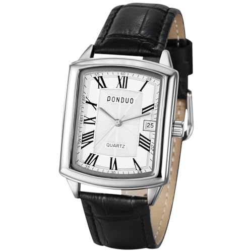 OIDEA Reloj Analógico Cuadrado Hombre: Reloj de Cuarzo Rectangular Clásicos Calendario Resistente al Agua para Caballero Correa Negro de Cuero Escala de Números Romanos - para Ocio Negocios Regalos OIDEA Reloj Analógico Cuadrado Hombre: Reloj de Cuarzo Rectangular Clásicos Calendario Resistente al Agua para Caballero Correa Negro de Cuero Escala de Números Romanos - para Ocio Negocios Regalos