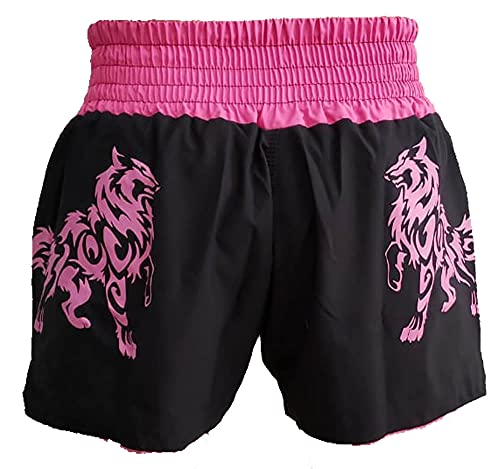 Calção Short Muay Thai Kickboxing Ghost Stark - Pre/Rosa