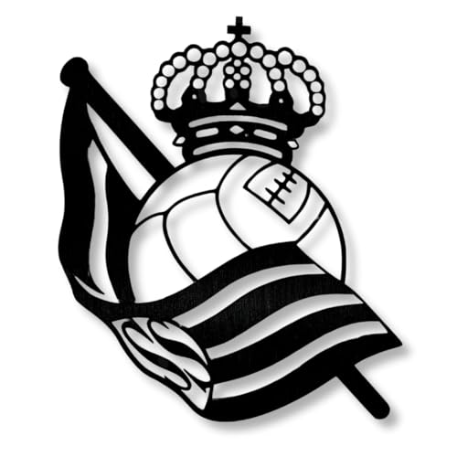 BUYLUX Cuadro Escudo Real Sociedad Decoracion Habitacion - Regalos Originales para Hombre, Niño - Cuadros Futbol para Pared Real en Madera - Regalo Accesorios Hogar Decoracion Salon Modernos