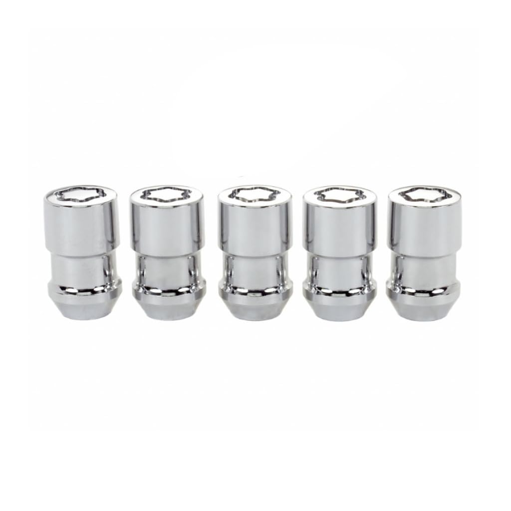 McGard Wheel Lock Nut Set for Jeep Wrangler 1990-2017 | 5 Pack | Cone Seat | 1/2-20 | 3/4 &13/16 Dual Hex | 1.46in. Length | Chrome