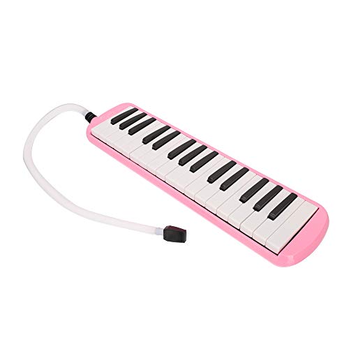 32-Key Melodica with Hose and Carrying Bag, Mouthpiece Air Piano Keyboard for Music Lovers Gift (Pink)