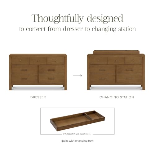 Image of NAMESAKE Nantucket 7-Drawer Wide Assembled Dresser (56 inch) in Natural Walnut, Greenguard Gold Certified