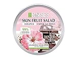 nature of agiva skin fruit insalata nutriente zucchero scrub 2in1 viso e corpo con acqua di rosa, yogurt e cioccolato fondente 200 ml