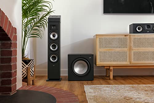 Polk Audio Monitor XT12 Aktivsubwoofer, leistungsstarker 12 Zoll Subwoofer mit 100 Watt...