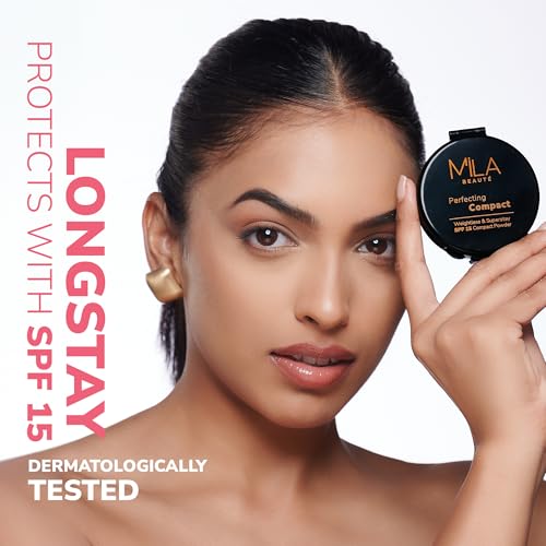 Image of Mila Beaute Perfecting Compact Powder | Natural Matte Finish| Longstay with SPF 15 | Minimized Pores and Finelines | Controls Shine | Lightweight Compact Powder | Shade - (True Beige 16g) (Pack of 2)