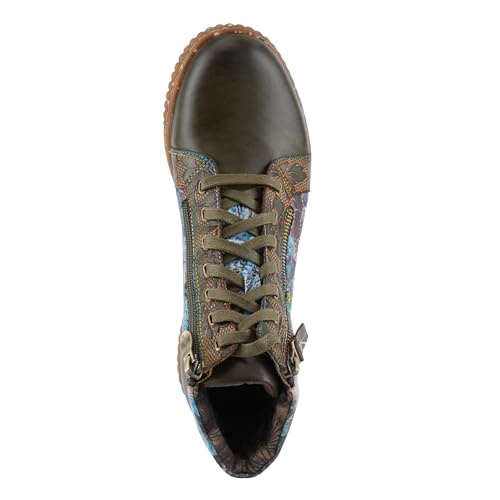 Spring Step L'Artiste Maylah Women's Floral Bootie - Patchwork Design, Rainbow Stitching, Comfortable & Stylish4