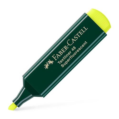 Faber-Castell 154807 - Caja Con 10 Marcadores Fluorescentes Textliner 48, Color Amarillo