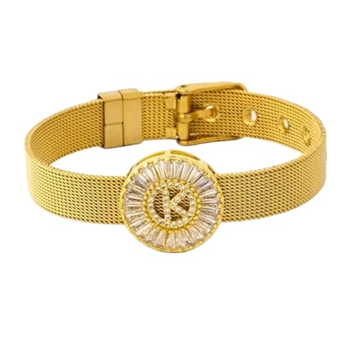 New 2025 Classic Stainless Steel Watch Belt Bracelet Cz Crystal 26 Letters Name Bracelets Best For Party Wedding Jewelry Gift With For You Jewelry Fashion Accessories Creative Gift