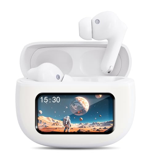 イヤホン bluetooth ワイヤレスイヤホン【2025年Bluetooth6.0・ タッチスクリーン搭載】 ANC/ENCノイズキャンセリング 長時間時間再生 13mm大口径 自動ペアリング 軽量 通学/ジム/通勤/スポーツ/オンライン会議 リモート撮