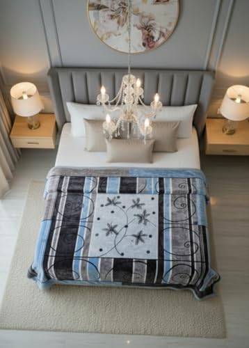 Image of Signature Exclusive Chanakya Supersoft Luxury Heavy Winter Double Ply Double Bed Mink Blanket - 4.5 kg | 100% Polyester | 2.10 m x 2.40 m | Royal Luxe Comfort for Extreme Cold (Midnight Snowfall)