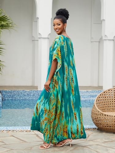 Image of Kaftan Dresses for Women Plus Size Bathing Suit Cover up Caftan Maxi Beach Dresses