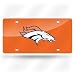 NFL Denver Broncos Laser Cut License Plate, Orange