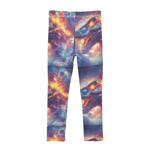 Boccsty Colorful Galax Lightning Dino Eyes Fire Dinosaur Girls Leggings Kids Yoga Pants Dance Active Tights 4T2