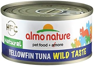 Almo Nature HFC Cat Wet Food Wild Taste Natural Yellowfin Tuna -(Pack of 24 x 70g Tins)