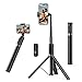ATUMTEK 55" Selfie Stick Tripod, All-in-one Extendable Aluminum Phone Tripod with Rechargeable Bluetooth Remote for iPhone, Samsung, Google, LG, Sony and More, Fitting 4.7-7 inch Smartphones, Black