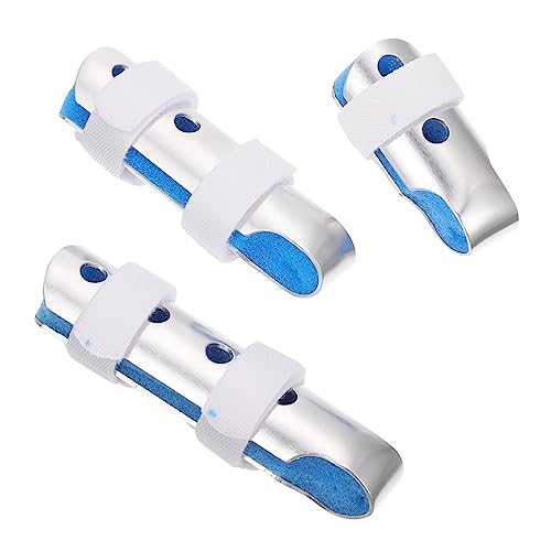FRCOLOR 3pcs Finger Splint Protective Cover for Fingers Joint Protector Retainer Holder Hair Comb Travel Bristle Thumb Splint Finger Support Plate Fingers Device Support Brace Blue Sponge