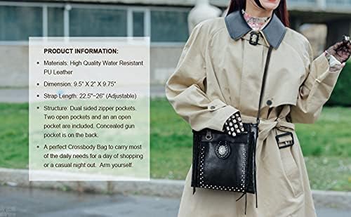 Miniatura 6 de Colección de bolsas cruzadas de cuero bolsa de transporte oculta para mujer bolsa de hombro occidental