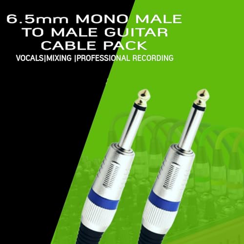 Image of SeCro 6.35mm Guitar Cable Premium 6.35mm Mono Jack 1 /4 inch TS Cable Unbalanced Guitar Patch Cords /Instrument Cable Male to Male with Zinc Alloy Housing. (BLUE, 98Feet(30Meter))