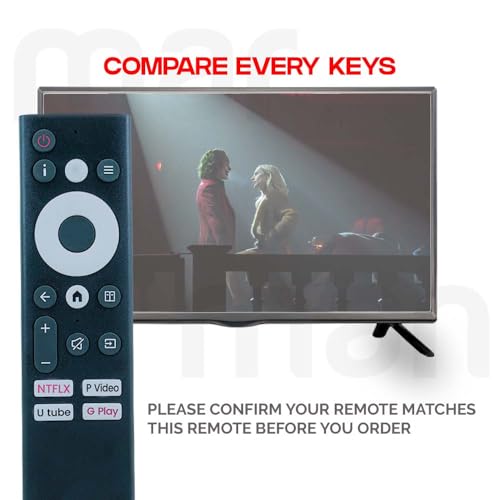 Image of marman Compatible with Croma Google Tv Non Voice Remote Original CREL032HGC331801 Model Fit for Smart HD Ready Tv - Match Exactly Key by Key to Replicate Functions Existing Original Remote Control