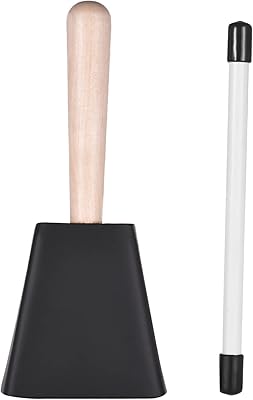 mewmewcat Professional Metal Cowbell with Wooden Handle Mallet Percussion Instrument