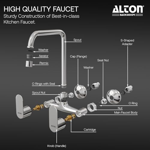 Image of ALTON EVA6560-UL, Kitchen Sink Mixer with 360 Degree Swivel Spout | Kitchen Sink Tap | Kitchen Faucet | Tap for Kitchen Sink | Taps | Kitchen Mixer