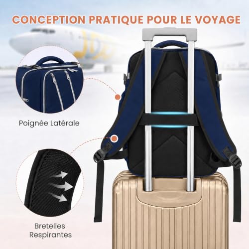Sac Cabine Ryanair 40X30X20 : MATEIN Sac à Dos Voyage Cabine Avion 40x30x20, Sac à Dos Cabine 2... – Image 5