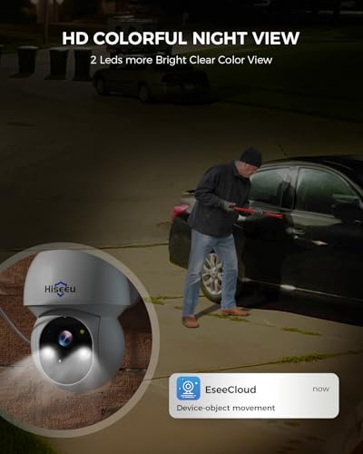 Image of Hiseeu Solar Camera Wireless Outdoor, Home Security Camera System, 2.4G & 5G WiFi, Solar-Powered 4MP 8 Cam-Kit, Color Night Vision, 360 View, Pan & Tilt, 1TB HDD Local Recording, No Montly Fees