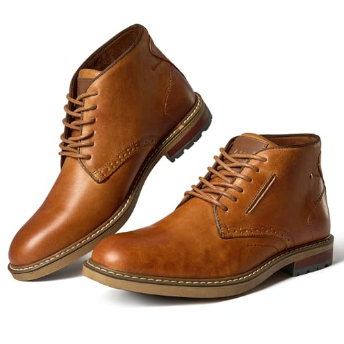 Image of Arkbird Mens Chukka Dress Boots Genuine Leather Suede Classic Fashion Casual Ankle Lace-up Dress Boots for Men