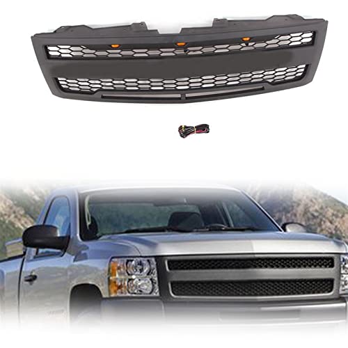 Grille de pare-chocs avant modifiée pour Chevrolet Silverado 1500 2007-2013 calandre mailles noire