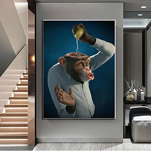 Singe chimpanzés limonade tableau rigolo pour égayer votre maison