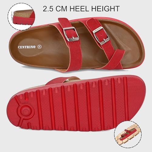 Image of Centrino Women's Berkin-Style Slip-On Sandals | Open Toe Design | Soft PU Footbed | Lightweight & Comfortable | Arch Support | On-Grip Sole | Casual Outdoor Wear (9228)