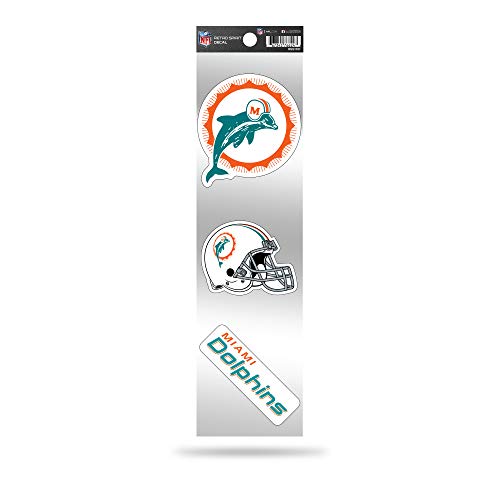 Rico Industries NFL Miami Dolphins 3-Piece Retro Spirit Decals 3 x 12-