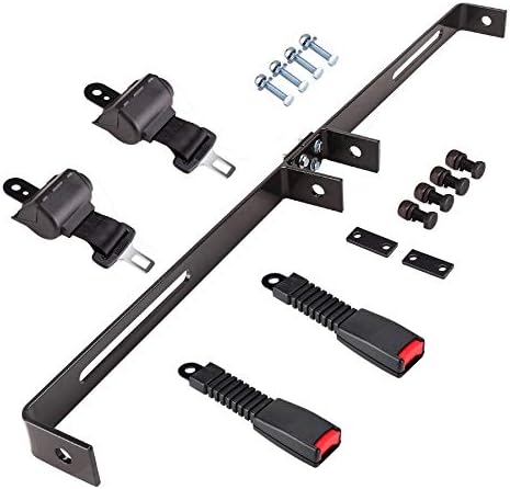 10L0L Universal 2 Passenger Golf Cart Seat Belt Bracket Kit for EZGO, Club Car, Yamaha, Fits Front Rear Seat with Bracket
