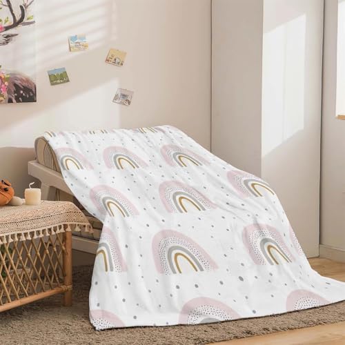 Couverture polaire arc géométrique 130x150cm douce pour lit et canapé - 5