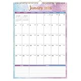 2026 Calendar - 2026 Wall Calendar, January 2026 - December 2026, Wall Calendar 2026, 12' x 17', 2026 Calendar with 12 Months, Twin-Wire Binding + Hanging Hook + Large Ruled Blocks with Julian Dates